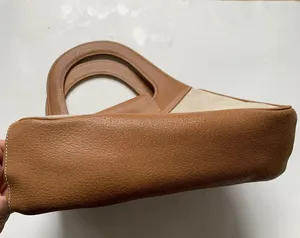 Vintage Authentic Gucci 90’s Leather Bamboo Canvas Shoulder Tan Preppy Classic thumbnail 8