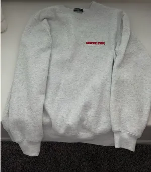 heather grey white fox crewneck thumbnail 1