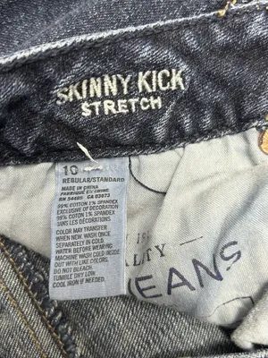 American Eagle Jeans Women 10 Skinny Kick Low Rise Dark Wash Stretch Denim Y2K thumbnail 3
