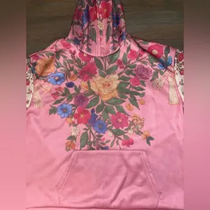 Pink Floral Hoodie with Garden Motif thumbnail 5