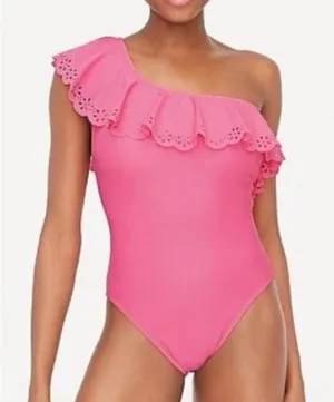 J crew ruffle one shoulder bathing suit one piece thumbnail 1