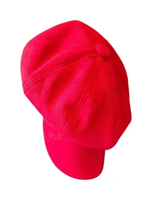 Vintage-Style Red Newsboy Cap Hat Soft Suede-Feel Brushed Finish Retro thumbnail 1