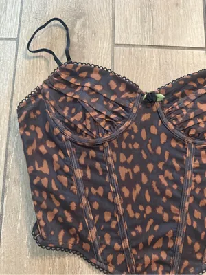 Leopard Print Bustier Corset Top thumbnail 3