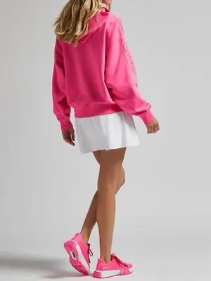 G/Fore Girl Golfer Sweatshirt Knockout Pink French Terry Hoodie Womens Size L thumbnail 4
