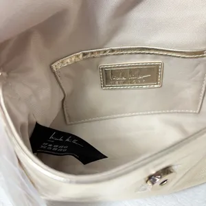 NICOLE‎ MILLER Vegan Leather Metallic Gold Evening Bag Purse Handbag NEW thumbnail 12
