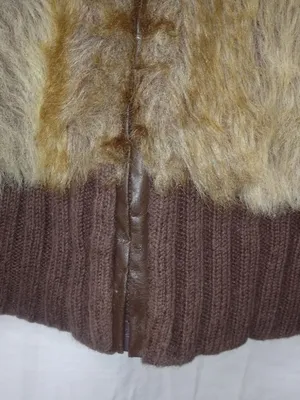 TIARA M Golden Creme Brown Fur Sweater Vest thumbnail 3