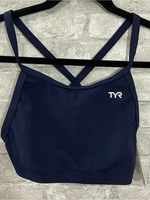 TYR Navy Blue Strappy Swim Bikini Top thumbnail 1