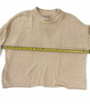 Free People FP Beach cream checkered gingham sweater M thumbnail 6