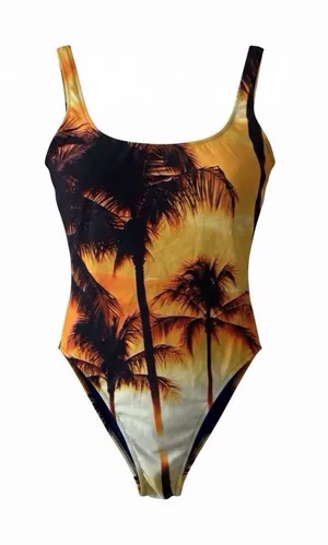 Aerie Sunset Palm Tree Cheekiest One Piece Swimsuit NWT XS thumbnail 1