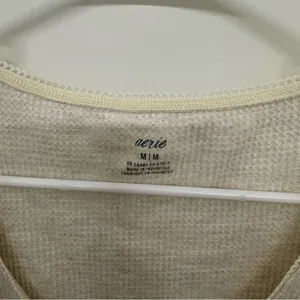 Aerie Cream Waffle Texture Long Sleeve Top thumbnail 2