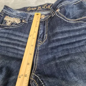 Grace in LA Womens Size 7M Easy Fit Denim Jeans BLue Size 7M Embroidered Jeweled thumbnail 8