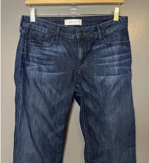 Habitual Jeans Womens 27 Dark Wash Bootcut Raw Hem Made In USA Stretch Denim thumbnail 1