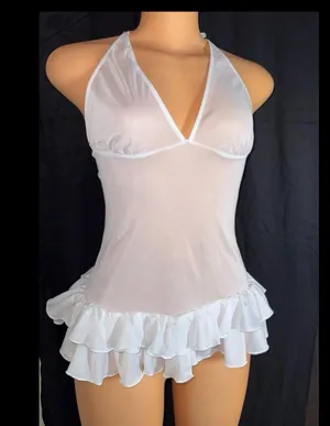 Dreamgirl White mesh mini dress thumbnail 1