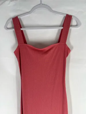 Reformation Jeans Donna Dress Pink Ribbed Side Slit Maxi Dress Size M thumbnail 3