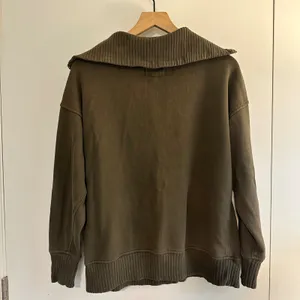 Aerie |‎ Woman's Olive Green Ribbed Quarter Zip Pullover Sweatshirt Fleece, XS thumbnail 2