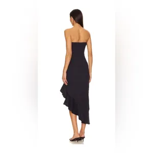 NWT Free People Made Me Blush Crepe Strapless Boho Slit Midi Dress, size M thumbnail 2