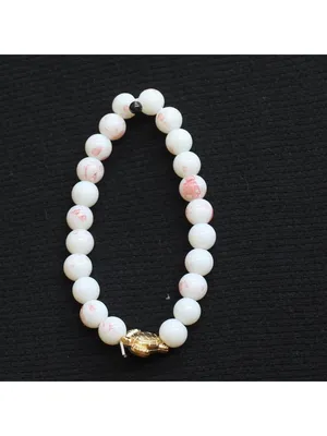 NEW Beaded Pineapple Turtle Seashell Beach Bracelet Set Gold / Pink / White thumbnail 2