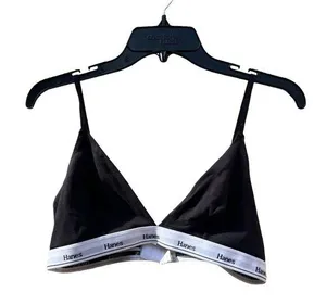 2X Hanes original stretch triangle bralette cotton thumbnail 1