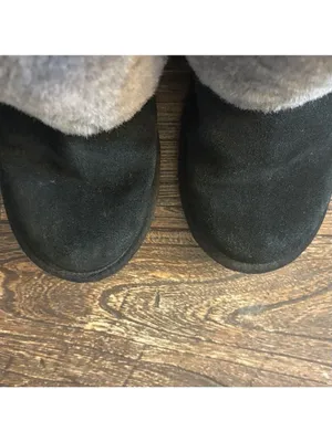 UGG Australia Classic Buckle‎ Shearling Boots Black Gray Size 7 thumbnail 6