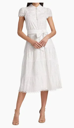 Alice + Olivia Size 4 Vannessa Belted Midi Shirtdress Retails $595 thumbnail 5