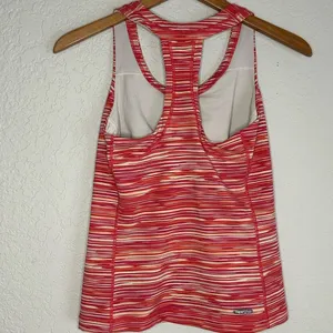 The North Face Orange Stripe Athletic Nylon Tank Top Vapor Wick Medium thumbnail 4