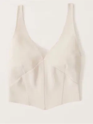Abercrombie & Fitch Women’s Cream Crop Top Size Medium thumbnail 1