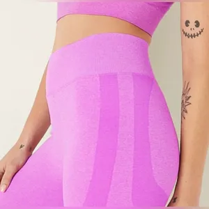PINK Victoria’s Secret House Party Pink Marl Seamless High Waist Leggings‎ NEW thumbnail 3
