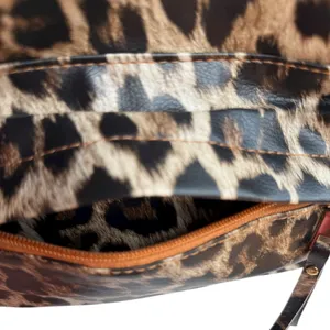 Leopard Print Backpack with Additional‎ Strap Black thumbnail 11
