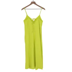 Zara Slip Dress Womens S Green V-Neck Sleeveless Everyday Wear Spaghetti Straps thumbnail 9