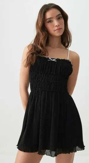 Chiffon Tiered Mini Dress babydoll thumbnail 1
