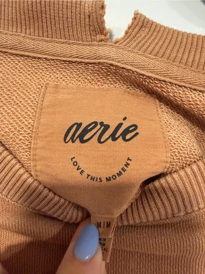 Aerie chill crew‎ Sunday Scaries Graphic Sweatshirt - Tan thumbnail 2