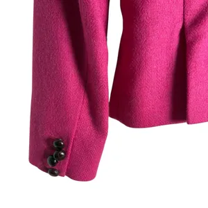 J.Crew Wool Black Jacket Blazer Robert Noble Scottish Cloth Hot Pink Sz 0 thumbnail 8