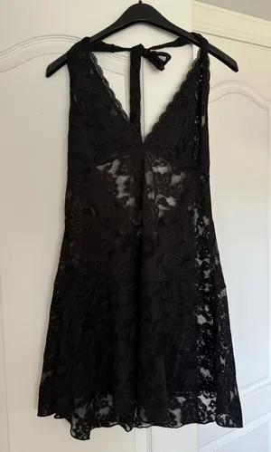 Urban Outfitters laced black slip dress thumbnail 1