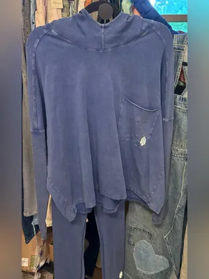 NWT Free People FP Movement Hot Shot Hooded Set - Atlantic Navy Blue - XS thumbnail 7