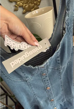 Missguided Dress Mini Denim thumbnail 4