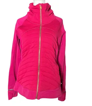 Lululemon Hot Pink Quilted Jacket Approx Size 6-8 thumbnail 1