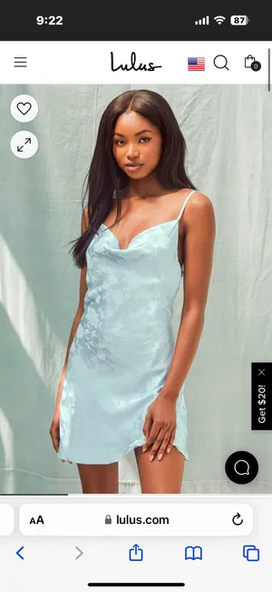 Lulus Close to Your Heart Dusty Blue Satin Jacquard Cowl Slip Dress thumbnail 1