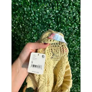 Free People Butter Yellow High Rise Crochet Cover Up Skirt Sz Small NWT thumbnail 3