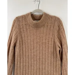 Selected Femme Sweater Dress Brown Glowie Midi Ribbed Knit Long Sleeve Medium thumbnail 8