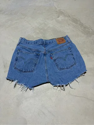 Levi's 501 Distressed striped Denim Shorts blue 30 thumbnail 4