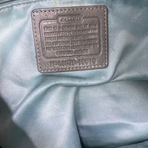 Coach Large Snake Embossed Gray Leather Shoulder thumbnail 9