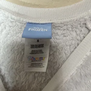 Olaf Frozen Disney Sweatshirt Chill Mode Fuzzy PJ Top‎ Sz S White Snowman thumbnail 3