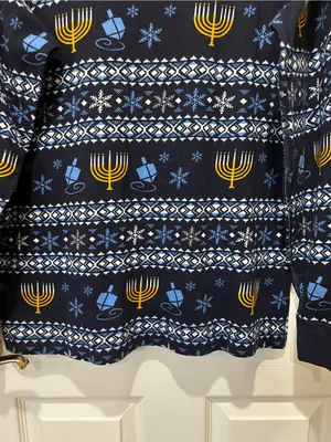 Hanna Andersson Hanukkah Themed Pajama Top 100% Organic Cotton Size XL Navy Blue thumbnail 4