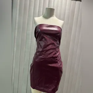 AMTIOUS burgundy leather strap dress 🌷 thumbnail 7