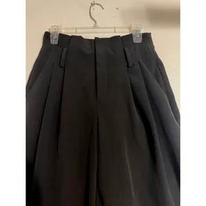 A New Day Black High-Rise Pleated Wide Leg Cropped Trousers Size 6 Stretch thumbnail 4