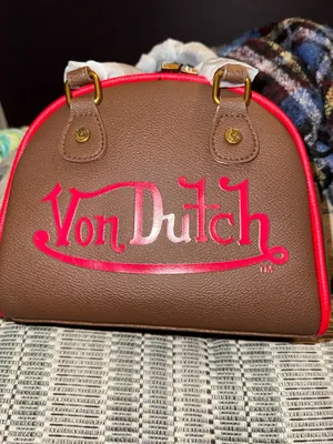 Von Dutch Originals Brown and Red Winged Eye Bowling Bag thumbnail 2