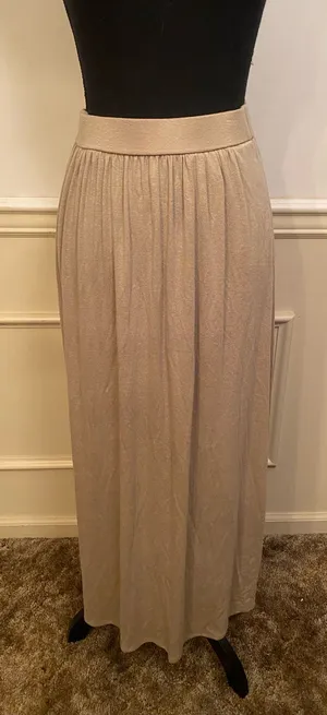 OGL Neutral Beige Maxi Skirt with Elastic Waist thumbnail 1
