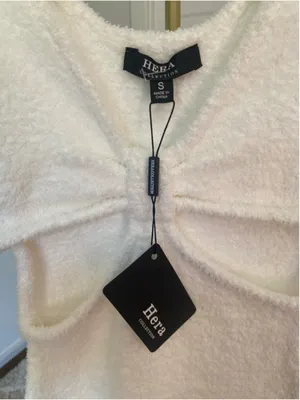 Hera Collection‎ Cutout Mini Dress White Textured Soft Glam Quiet Luxury S Boho thumbnail 4
