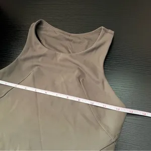 Lululemon Athletica Invigorate Training Tank Top with Bra‎ Olive Green 2 thumbnail 9