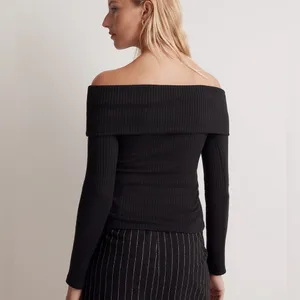 Madewell NWOT Off-Shoulder Long-Sleeve Sweater Top Size XS thumbnail 5